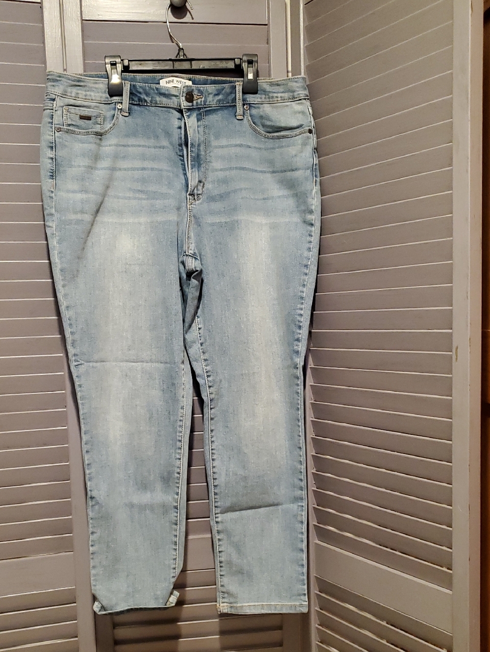 Nine West Gramercy Crop Slim-fit Mid-rise Denim Jeans Size 14  W34  L26
